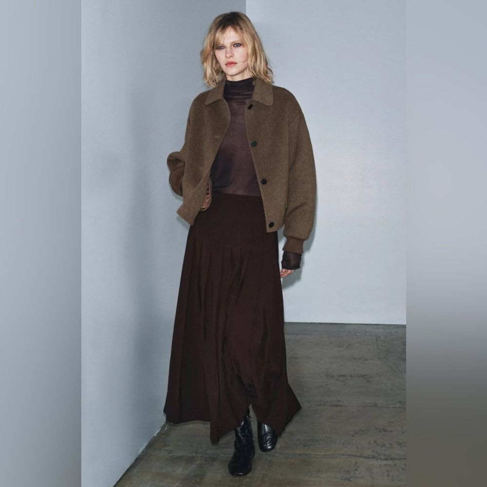 ZARA ZW COLLECTION LONG BOX PLEAT SKIRT - Picture 9 of 9